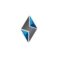 crystal lightning stone logo vector