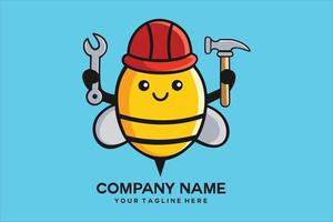 bee worker logo vector