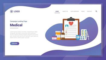 medical concept for website template landing homepage vector