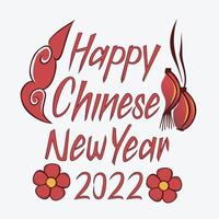 feliz año nuevo chino tipografía vector