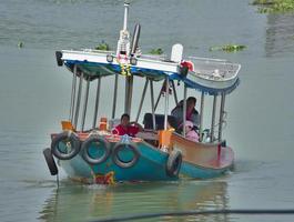 AYUTTHAYA THAILAND01 MARCH 2019Boat in the river in Ayutthaya.onAYUTTHAYA THAILAND01 MARCH 2019 photo