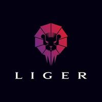 Animal logo fun liger head technology business vector