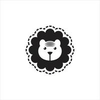 Flat animal logo lion head knit vector