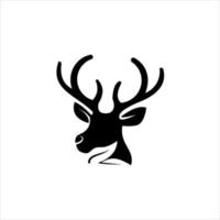 silueta de cabeza de asta de ciervo con logotipo de animal vector