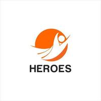 abstract icon heroes logo for privacy securing company vector