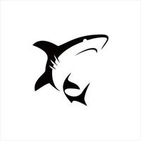 simple shark vector silhouette black color illustration