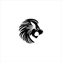 Animal logo wild lion head silhouette illustration vector