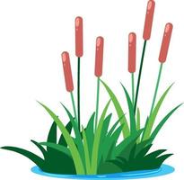 Clump of flower grass in cartoon style vector