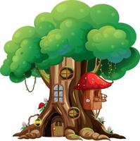 Isolated fantasy tree house on white background vector