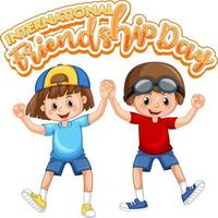 International friendship day with best friend kids vector
