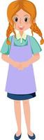 A housekeeper cartoon character on white background vector