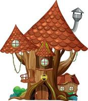 Fantasy tree house inside tree trunk vector