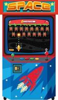 Retro arcade cabinet isolated on white background vector