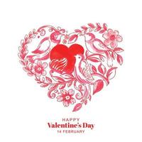 Beautiful artistic heart shape valentines day card design vector