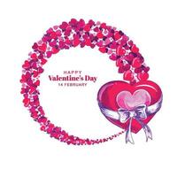 Decorative hearts valentines day gretting card design vector