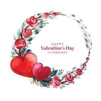 Decorative hearts valentines day gretting card design vector