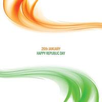 Indian flag for wave indian republic day background vector