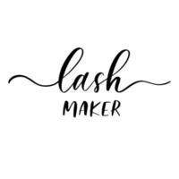 Lash maker. Vector calligraphic inscription with smooth lines for the names and logos of firms,labels and design shops, beauty salons, hairdressers and your business.