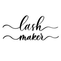 Lash maker. Vector calligraphic inscription with smooth lines for the names and logos of firms,labels and design shops, beauty salons, hairdressers and your business.