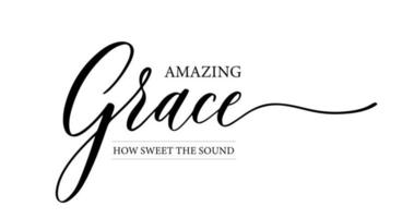 Amazing Grace, how sweet the sound. lettering quote, Bible verses. Easter decor. Isolated on white background. vector