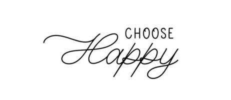 CHOOSE HAPPY. Lettering brush calligraphy banner vector