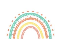 scandinavian rainbow cute greeting card elements isolated on a white background vector