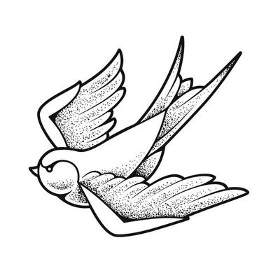 Old School Tattoo Swallow Bird