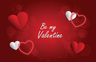 Be my valentine red background for valentines day greetings vector