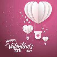 White hearts balloons for valentines day celebration vector