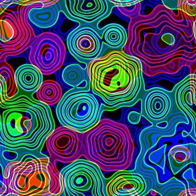 Retro Neon Liquid Dizzy Disco Lines