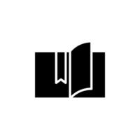 libro, leer, biblioteca, estudiar icono sólido, vector, ilustración, plantilla de logotipo. adecuado para muchos propósitos. vector