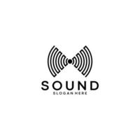 plantilla de logotipo de sonido en fondo blanco vector