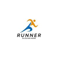 logo of a runner that is unique and easy to recognize and remember vector