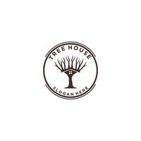 tree house logo on white background vector