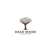 plantilla de logotipo de madera muerta en fondo blanco vector