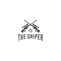 the sniper logo template vector in white background