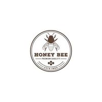 honey bee logo template in white background vector