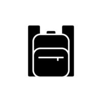 Backpack, School, Rucksack, Knapsack Solid Icon, Vector, Illustration, Logo Template. Suitable For Many Purposes. vector