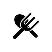 restaurante, comida, cocina icono sólido, vector, ilustración, plantilla de logotipo. adecuado para muchos propósitos. vector