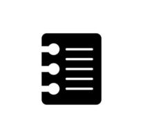 Notes, Notepad, Notebook, Memo, Diary, Paper Solid Icon, Vector, Illustration, Logo Template. Suitable For Many Purposes. vector