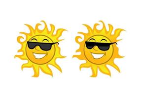 Funny sun cartoon character design illustration vector