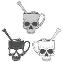 Cup shaped skull with blood vector