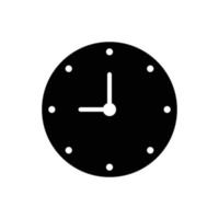 Black clock silhouette icon. vector