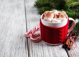 Christmas cocoa with marshmallow photo