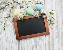 Easter eggs and greeting card photo