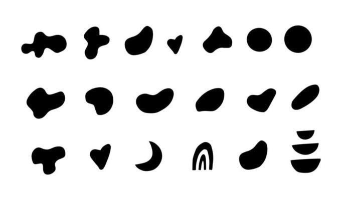 Trendy modern shapes doodle. Hand drawn elements isolated on white background. Vector illustration