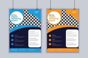 Digital Agency Flyer Design. Business Flyer Design. Vector Design Template. 2 Page Flyer Design. Modern Layout