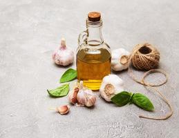 Bottle with olive oil photo