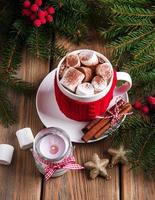 cacao navideño con malvavisco foto