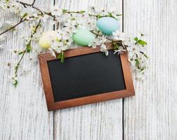 Easter eggs and greeting card photo